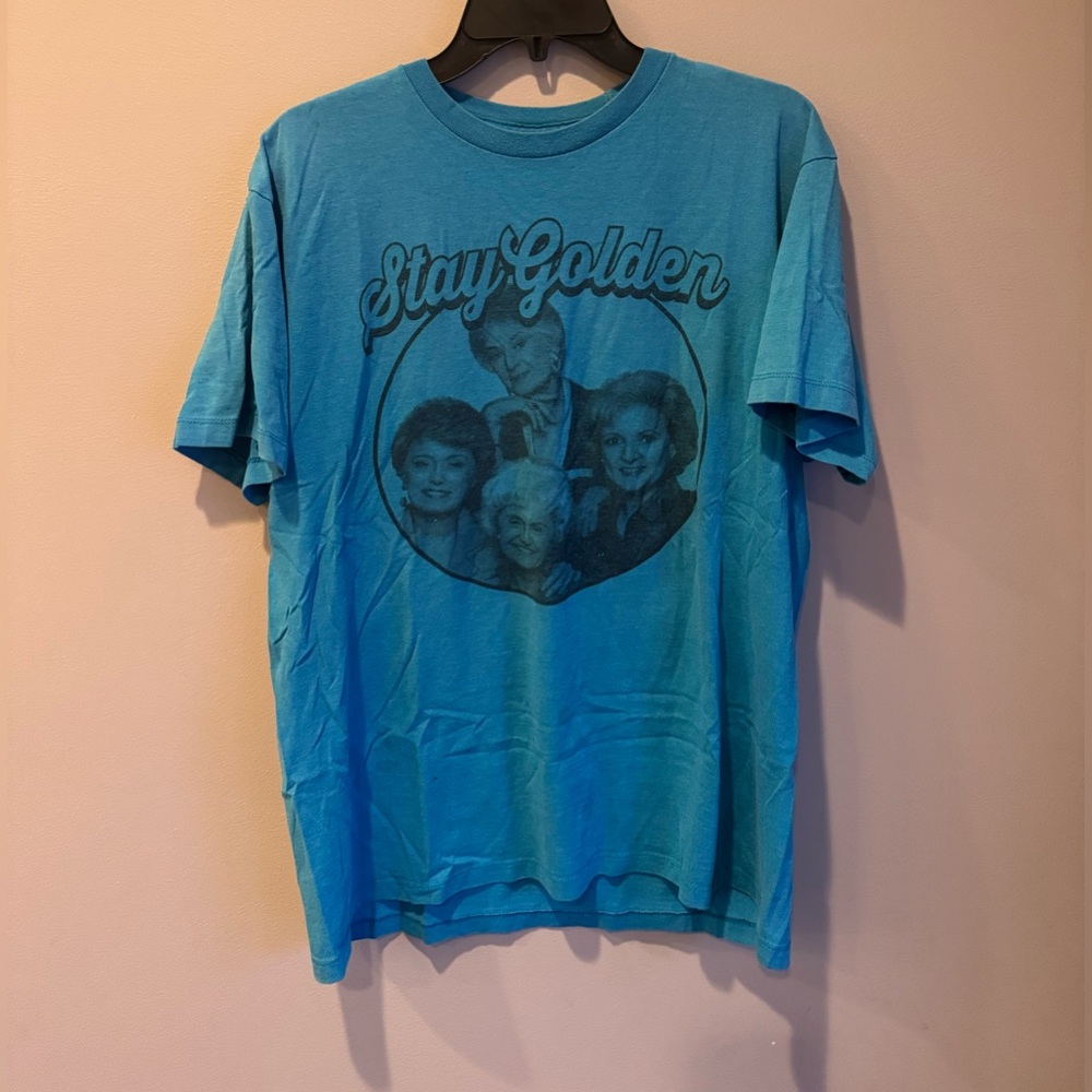 Blue 'Stay Golden' Graphic T-Shirt Golden Girls Size Large